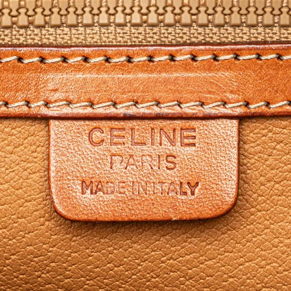 Pre-owned Celine Macadam Coated Canvas Handbag Brown