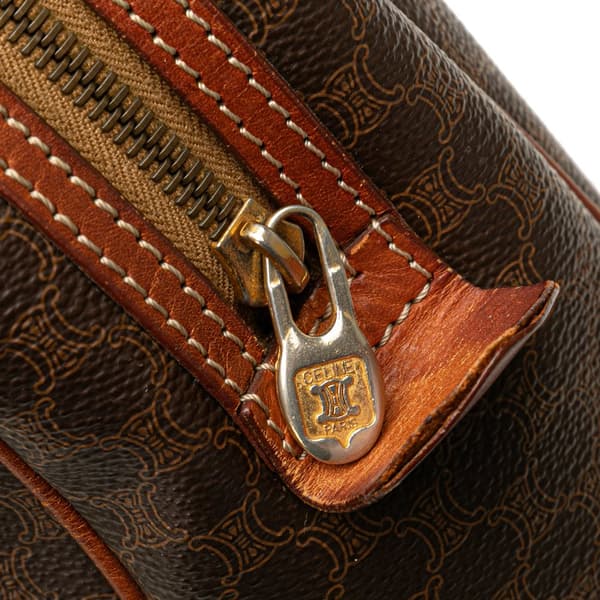 Pre-owned Celine Macadam Coated Canvas Handbag Brown