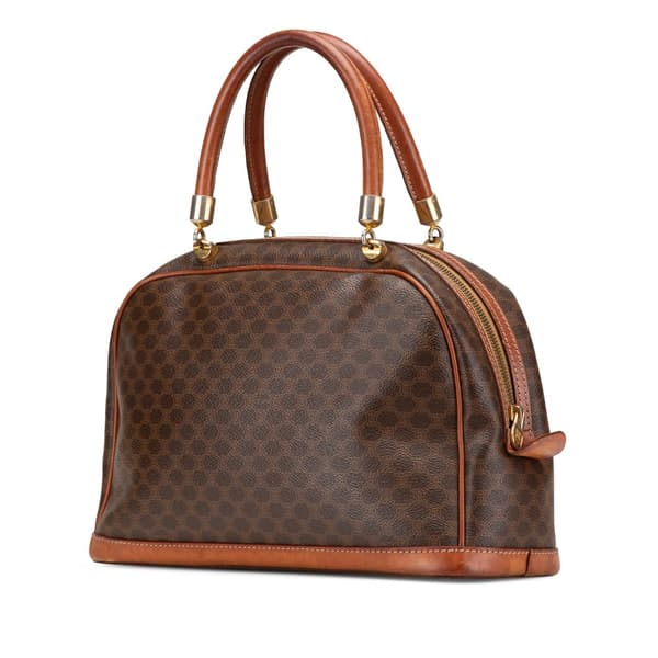 Pre-owned Celine Macadam Coated Canvas Handbag Brown