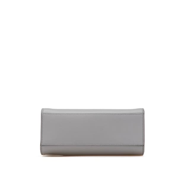Pre-owned Gucci Leather GG Ribbon Satchel Gray