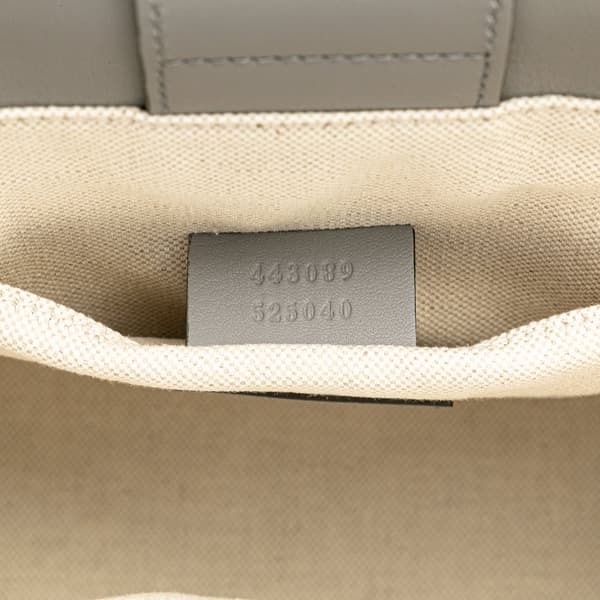 Pre-owned Gucci Leather GG Ribbon Satchel Gray