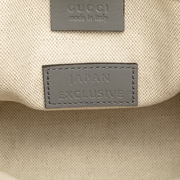 Pre-owned Gucci Leather GG Ribbon Satchel Gray