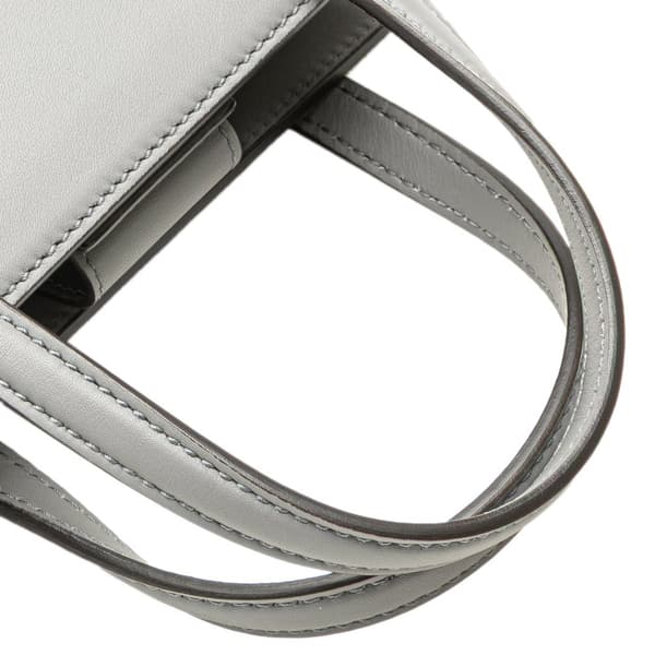 Pre-owned Gucci Leather GG Ribbon Satchel Gray
