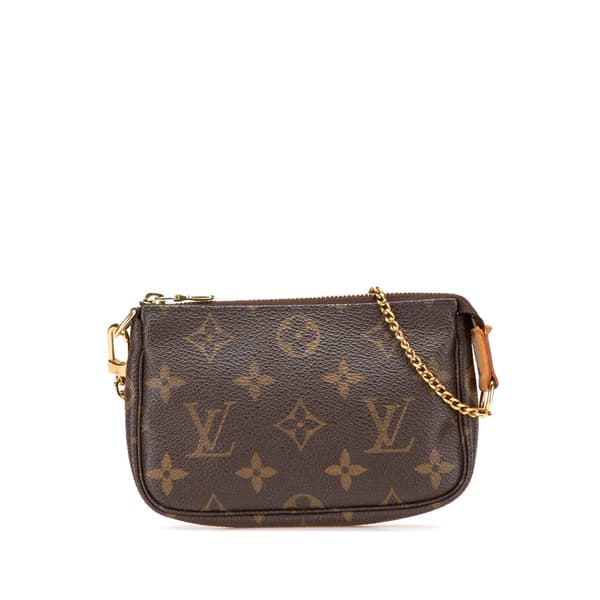 Pre-owned Louis Vuitton Monogram Mini Pochette Accessoires Brown