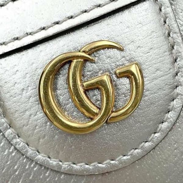 Pre-owned Gucci Mini Calfskin Bamboo Diana Satchel Silver
