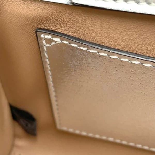 Pre-owned Gucci Mini Calfskin Bamboo Diana Satchel Silver