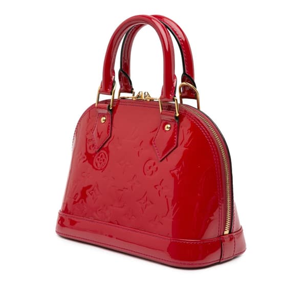 Pre-owned Louis Vuitton Monogram Vernis Alma BB Red