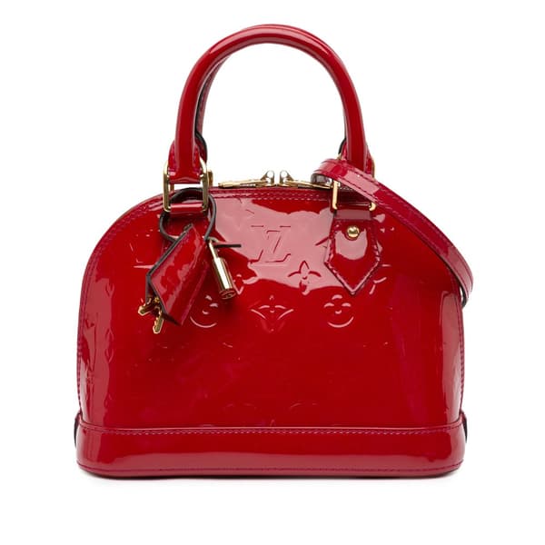 Pre-owned Louis Vuitton Monogram Vernis Alma BB Red