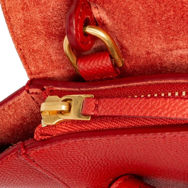 Pre-owned Celine Nano Grained Calfskin Belt Bag Red