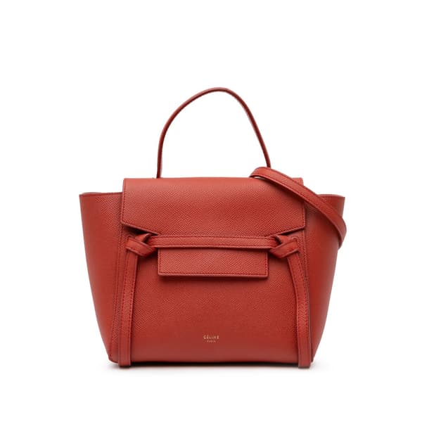 Pre-owned Celine Nano Grained Calfskin Belt Bag Red