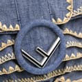 Pikkukuva 8 / 10: Pre-owned Fendi Embroidered Denim Ruffled F is Fendi Kan I Baguette Blue