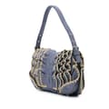 Pikkukuva 2 / 10: Pre-owned Fendi Embroidered Denim Ruffled F is Fendi Kan I Baguette Blue