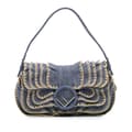 Pikkukuva 1 / 10: Pre-owned Fendi Embroidered Denim Ruffled F is Fendi Kan I Baguette Blue