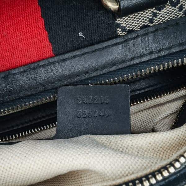 Pre-owned Gucci GG Canvas Web Boston Gray