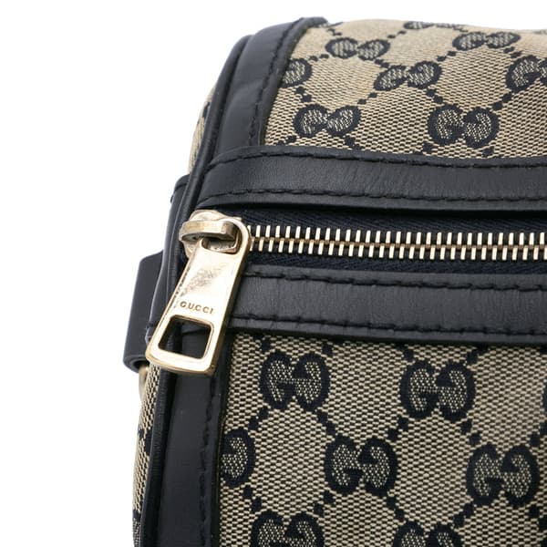 Pre-owned Gucci GG Canvas Web Boston Gray