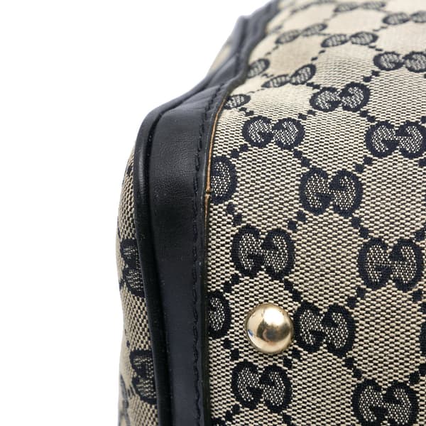 Pre-owned Gucci GG Canvas Web Boston Gray