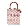 Miniatyrbild 1 av 7: Pre-owned Celine Mini Triomphe Coated Canvas Vertical Cabas Satchel White