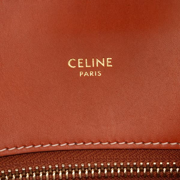 Pre-owned Celine Small Canvas Triomphe Maillon Vertical Cabas Satchel Blue