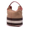 Miniatyrbilde 2 av 10: Pre-owned Burberry Medium Mega Check Canvas Ashby Bucket Bag Brown