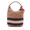 Miniatyrbilde 1 av 10: Pre-owned Burberry Medium Mega Check Canvas Ashby Bucket Bag Brown