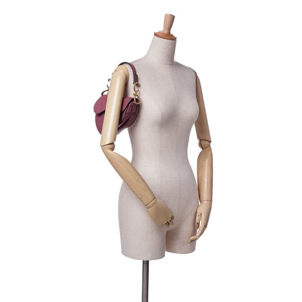 Pre-owned Dior Mini Goatskin Saddle Bag Pink