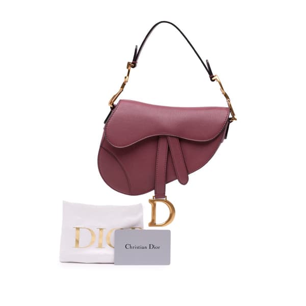 Pre-owned Dior Mini Goatskin Saddle Bag Pink