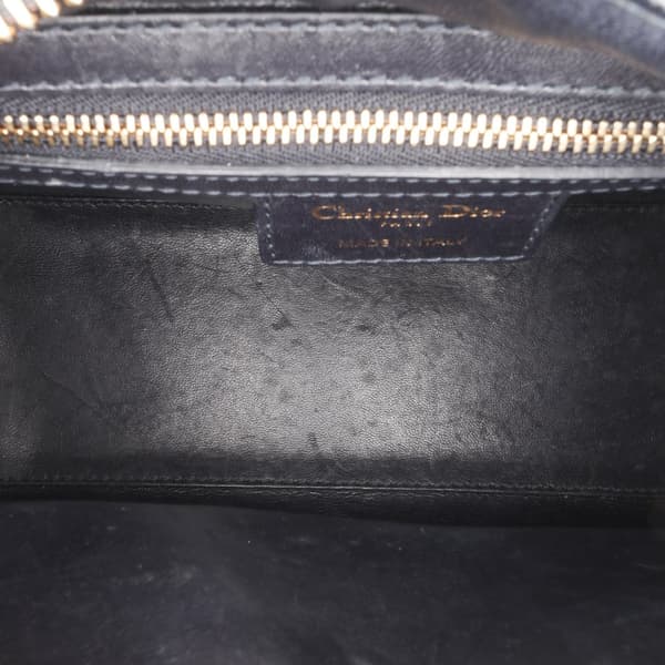 Pre-owned Dior Medium Calfskin Pockets Lady Dior Black