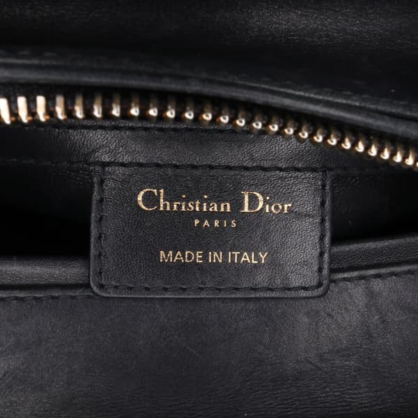 Pre-owned Dior Medium Calfskin Pockets Lady Dior Black
