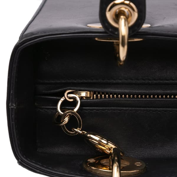 Pre-owned Dior Medium Calfskin Pockets Lady Dior Black