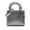 Miniatyrbilde 1 av 10: Pre-owned Dior Mini Metallic Patent Microcannage Lady Dior Silver