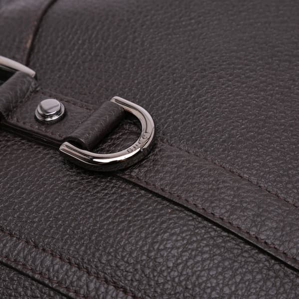 Pre-owned Gucci Leather Abbey D Ring Satchel Brown