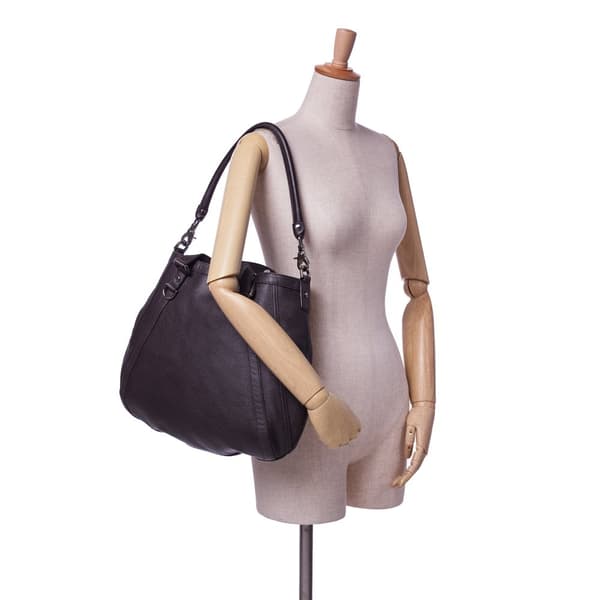 Pre-owned Gucci Leather Abbey D Ring Satchel Brown