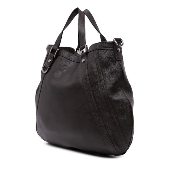 Pre-owned Gucci Leather Abbey D Ring Satchel Brown