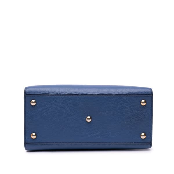 Pre-owned Gucci Medium Dollar Calf Soho Top Handle Convertible Tote Blue