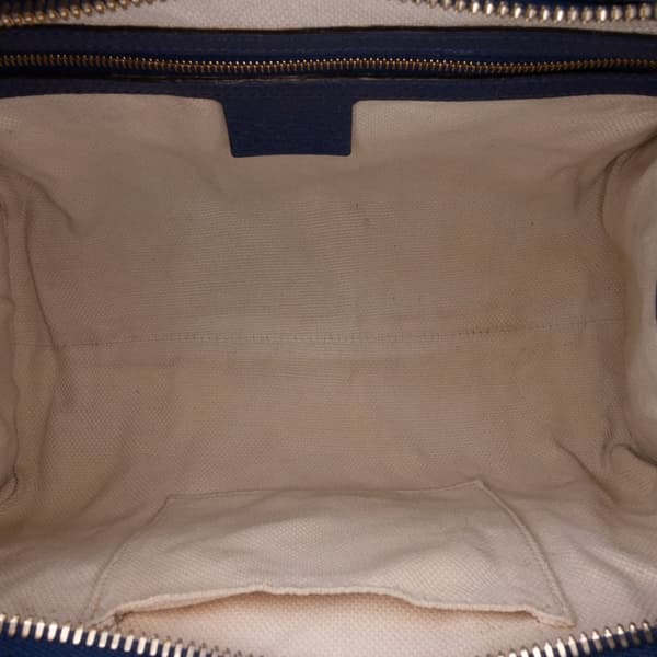 Pre-owned Gucci Medium Dollar Calf Soho Top Handle Convertible Tote Blue