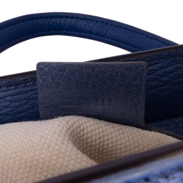 Pre-owned Gucci Medium Dollar Calf Soho Top Handle Convertible Tote Blue