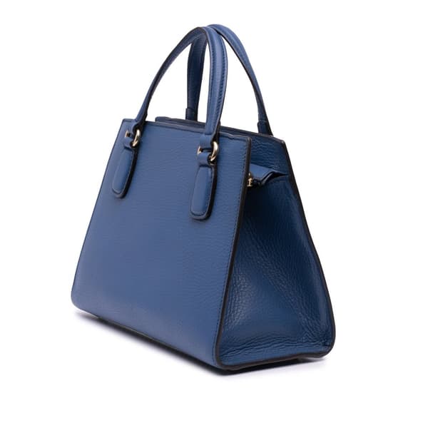 Pre-owned Gucci Medium Dollar Calf Soho Top Handle Convertible Tote Blue
