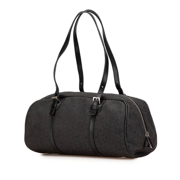 Pre-owned Celine C Macadam Canvas Handbag Black