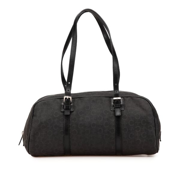 Pre-owned Celine C Macadam Canvas Handbag Black