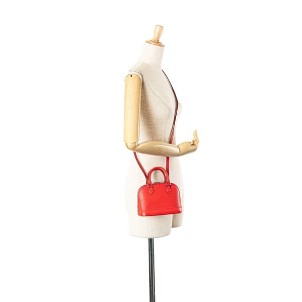 Pre-owned Louis Vuitton Epi Nano Alma Red