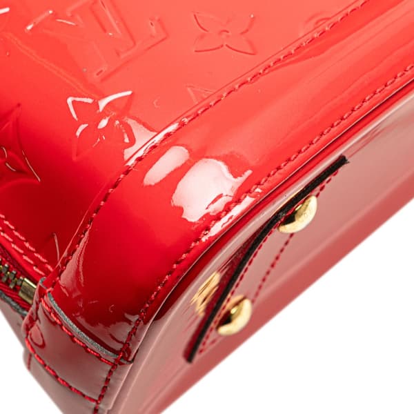 Pre-owned Louis Vuitton Monogram Vernis Alma BB Red