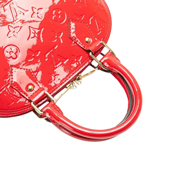 Pre-owned Louis Vuitton Monogram Vernis Alma BB Red