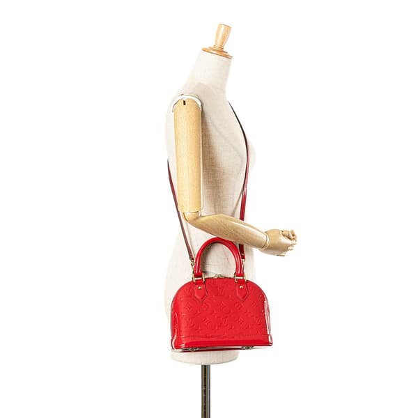 Pre-owned Louis Vuitton Monogram Vernis Alma BB Red