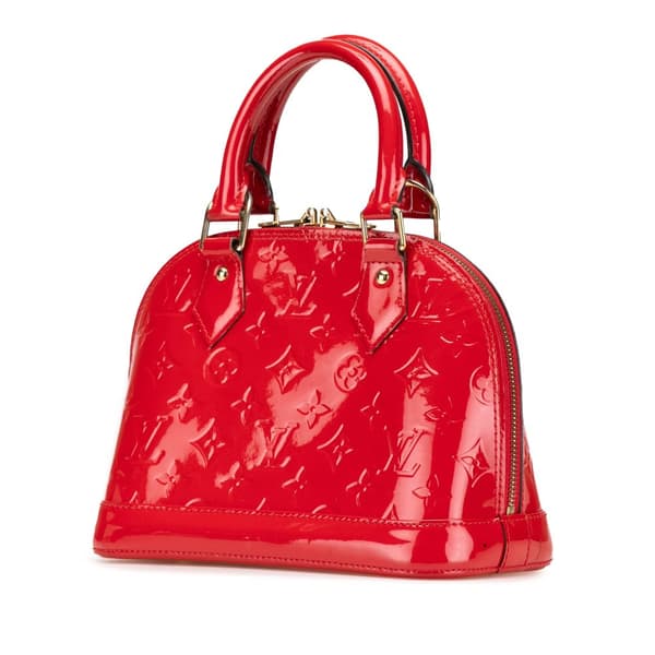 Pre-owned Louis Vuitton Monogram Vernis Alma BB Red