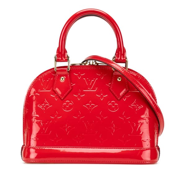 Pre-owned Louis Vuitton Monogram Vernis Alma BB Red