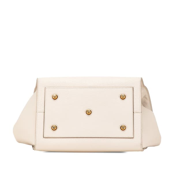 Pre-owned Celine Small Grained Calfskin Tie Knot Handbag White