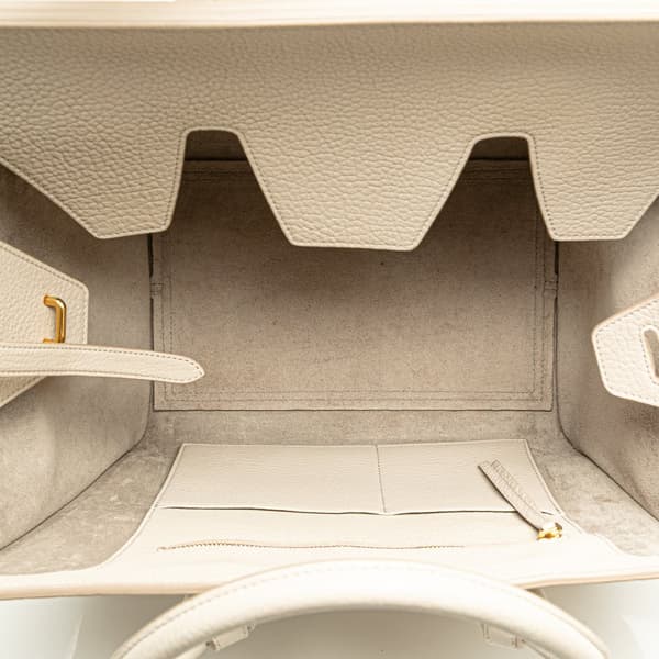 Pre-owned Celine Small Grained Calfskin Tie Knot Handbag White