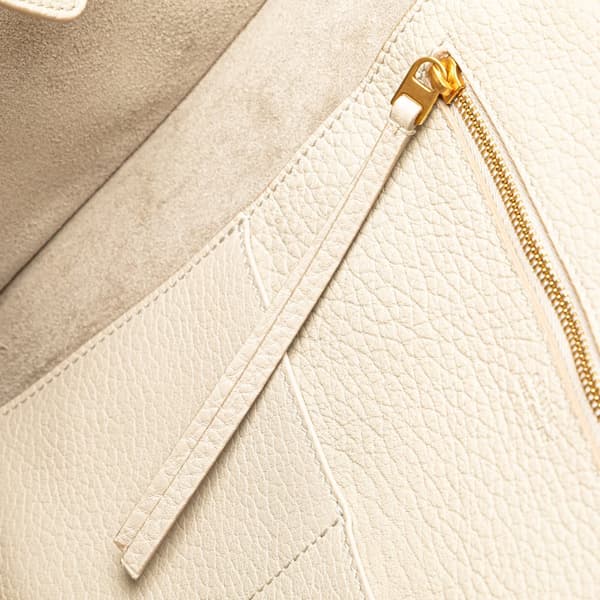 Pre-owned Celine Small Grained Calfskin Tie Knot Handbag White