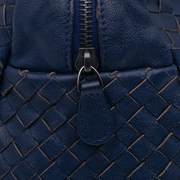 Pre-owned Bottega Veneta Nappa Intrecciato Handbag Blue