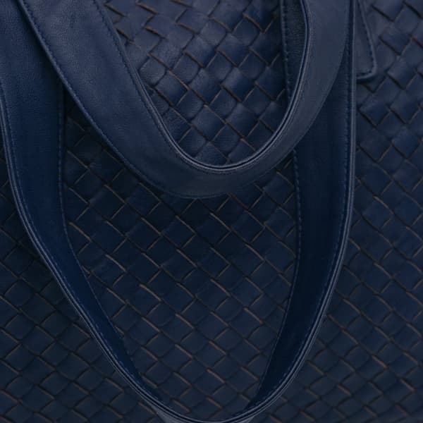 Pre-owned Bottega Veneta Nappa Intrecciato Handbag Blue